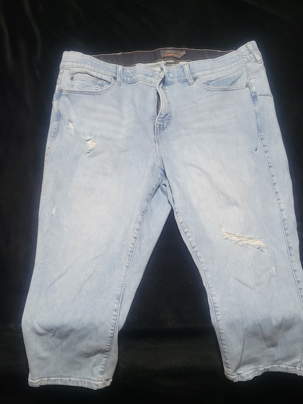 torrid Light Blue Distressed Ankle Cropped Jeans